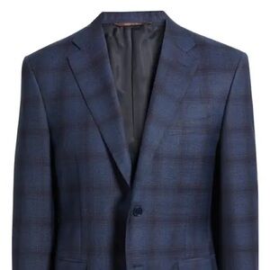 Canali Siena Regular Fit Ombré Check Super 130s Wool Sport Coat